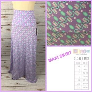 LuLaRoe Lavender & Lt Green Geometric Maxi Skirt